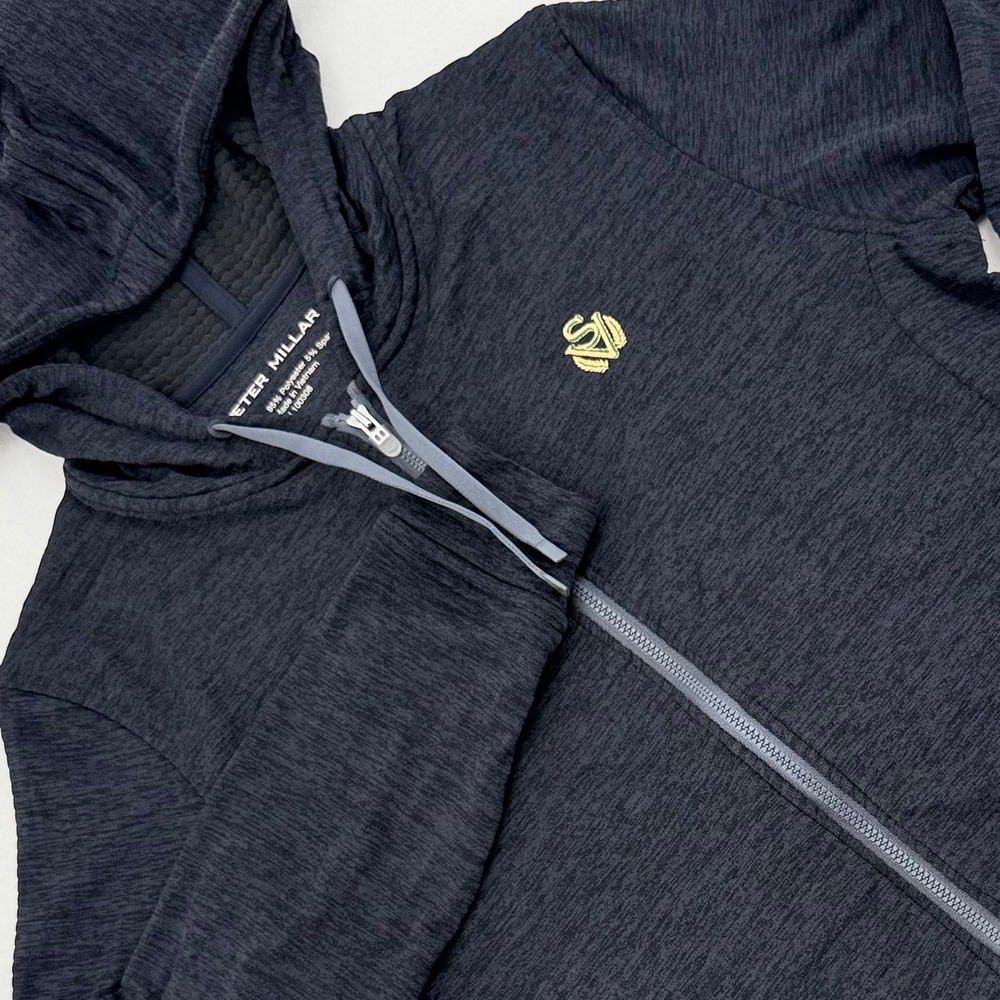 Peter Millar Crown Sport Full Zip Hoodie Womens Sm Gray Heather Sand Valley